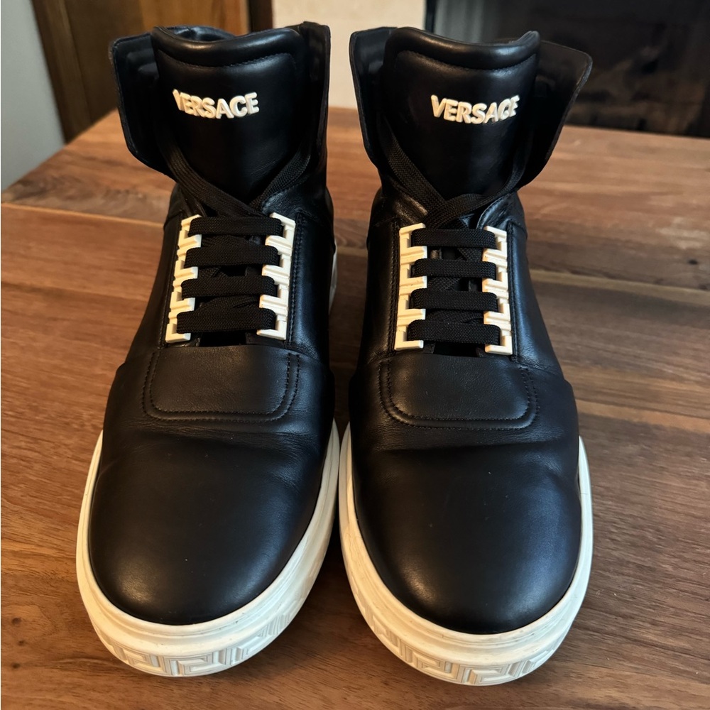 Versace Men's Black High-Top Sneakers size 10 EU 43